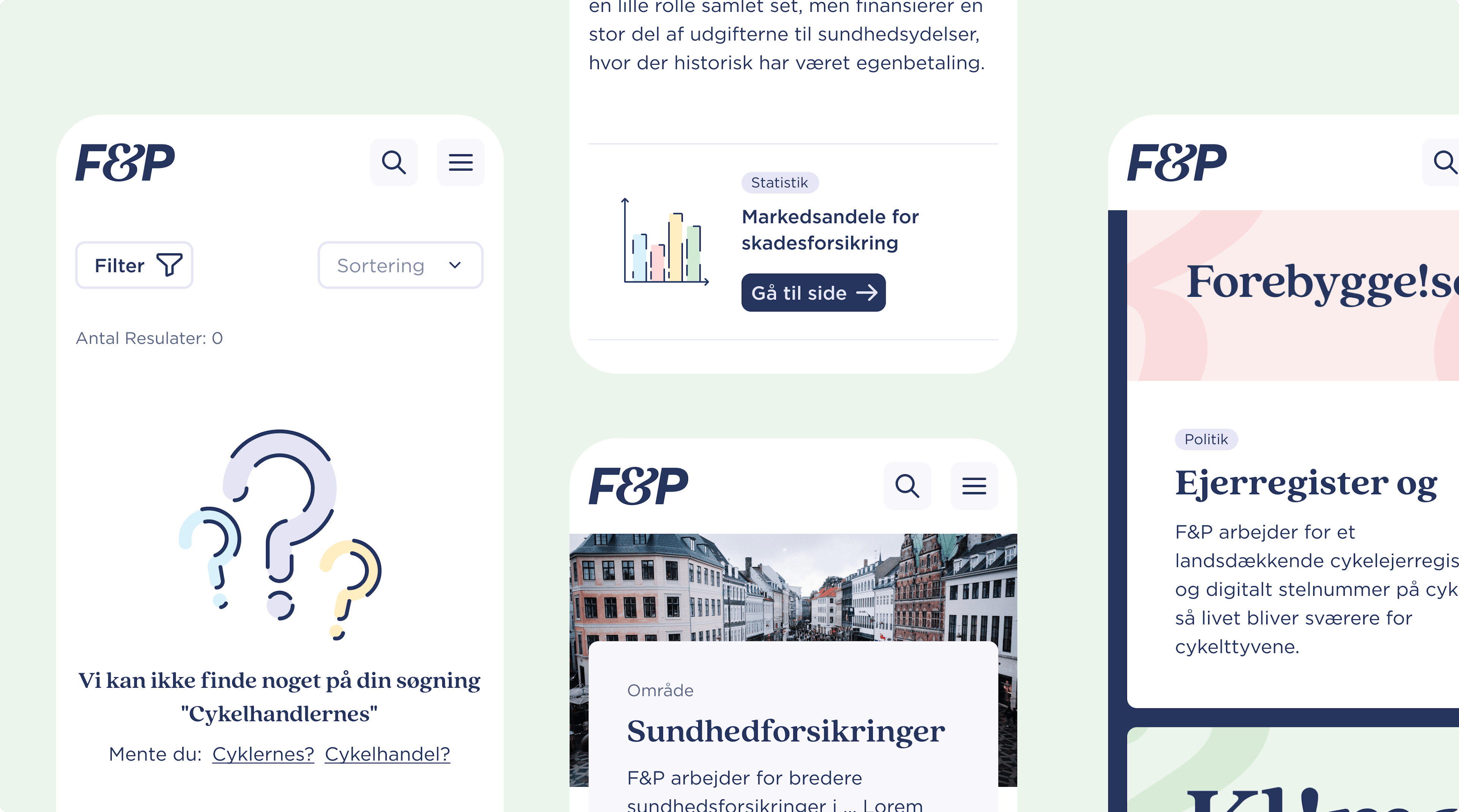 Billede af flere landingssider på mobilenheder